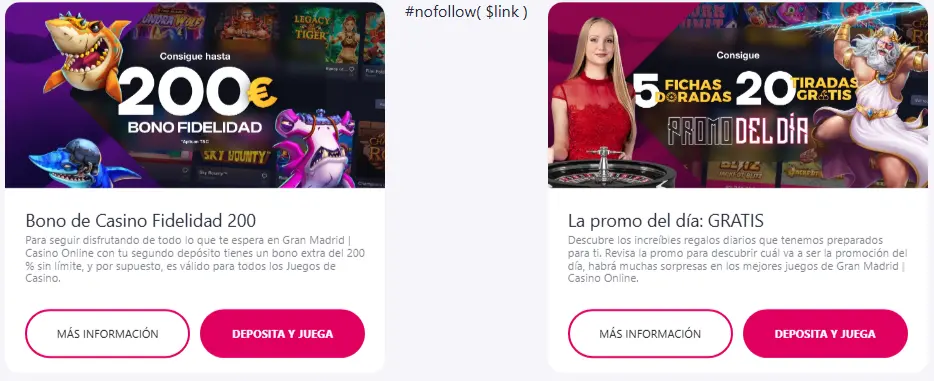 gran bonificación Gran Madrid Casino